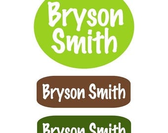 Personalized Labels for Kids | Natural Woods Colors Personalized Clothing Labels for Kids| Stick On Clothing Label | Name Tags for Clothing