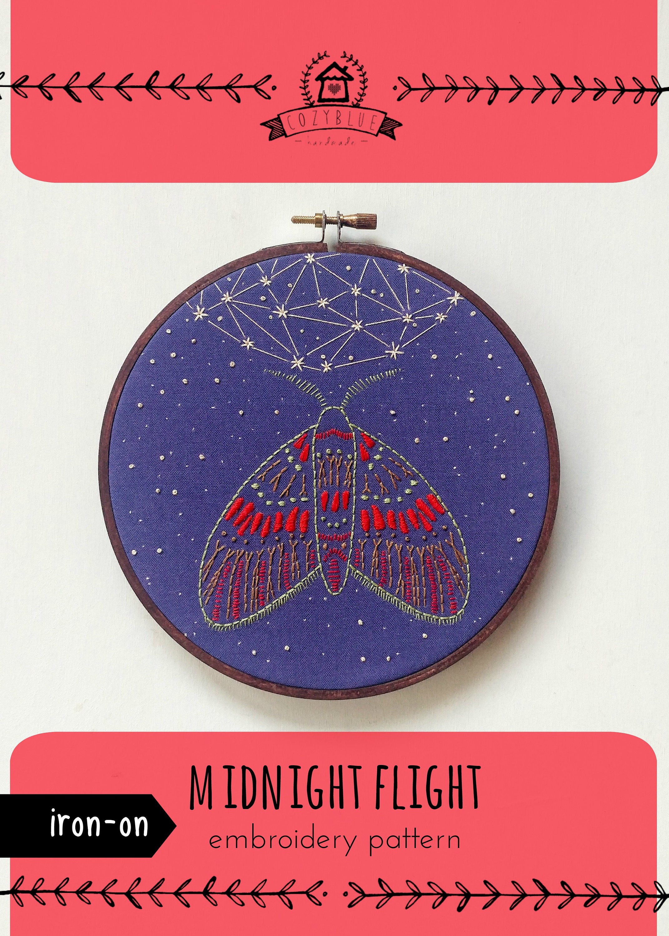 IRONON transfer embroidery patterns, DIY craft, iron on patterns