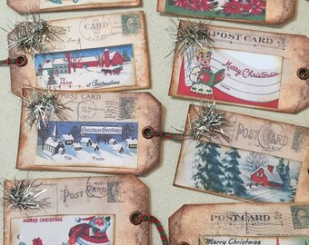 8 Rustic Vintage Style Christmas Tags 8 Rustic Vintage Style Christmas Tags