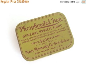 Phosphorated Iron advertising compact tin - vintage ~ Pink Room ~ 160912