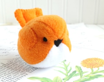 Kawaii Plush Bird Handmade Bird Stuffed Animal Plush Bird Neon Orange Bubbletime Plush Fleece Bird