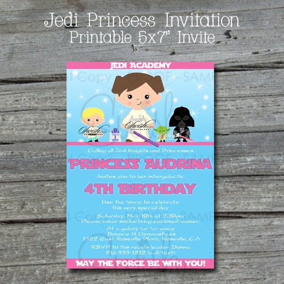 Princess Leia Party Invitations 6