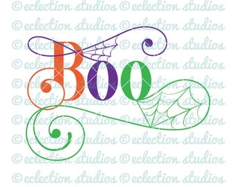 Halloween SVG, Boo svg, cobwebs, spiderwebs spooky sign commercial use SVG, DXF, eps, jpg, and png file for silhouette or cricut