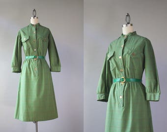 Green plaid dress | Etsy