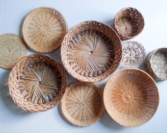 Instant wall art - vintage basket collection - set of 9