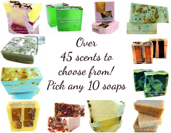 10 handmade soaps, Christmas Soap Gifts, Stocking Stuffers, Soap Gift Set, Vegan Soap, Natural Soap, Soap Gift, Hostess Gift, Holiday Gifts