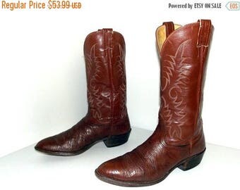 Nocona cowboy boots with classic stitched design- brown size 10.5 D or Cowgirl size 12
