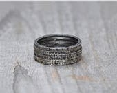 Stackable Textured Sterling Silver Rings, Antique Style Stackable Ring Set, Unique Handmade Slim Rings