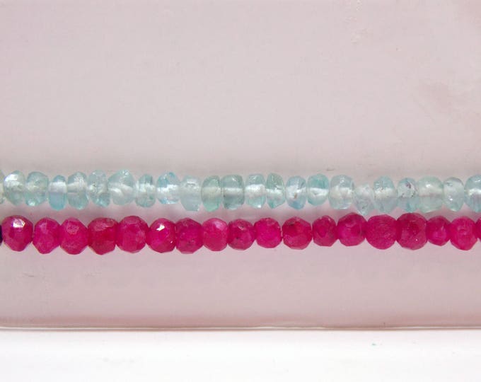 Ruby Apatite and Pyrite Boho Collection Bracelet Faceted Beaded Dainty Shiny Gold Blue Pink Stretch Bracelet Set