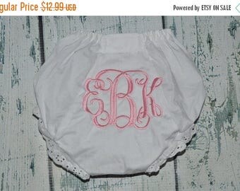 ON SALE Baby Bloomers Monogrammed Baby Girl Bloomer, Diaper Cover with Monogram, Newborn Bloomers, Personalized Baby Bloomers
