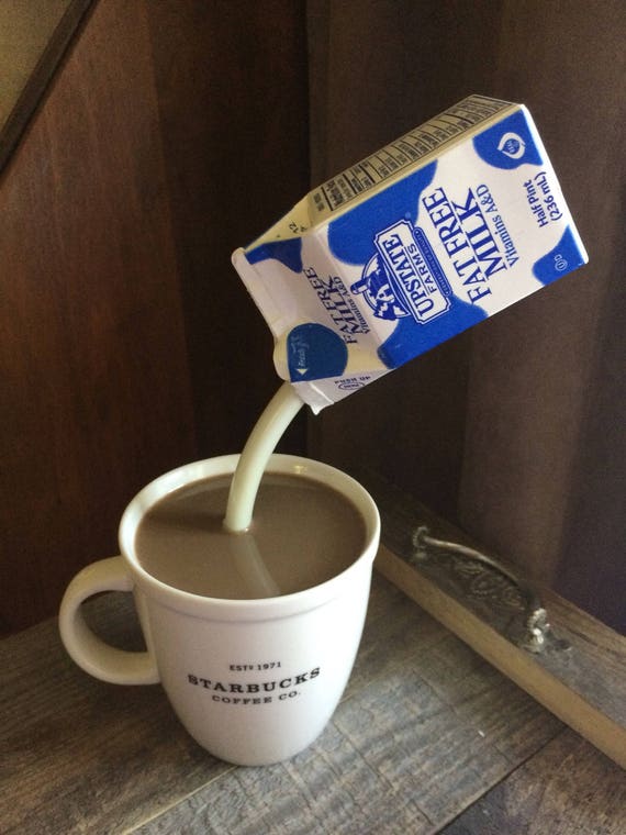 starbucks glass milk carton