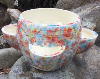 Planter, strawberry pot, succulent pot, cactus planter, Multi color, bright, medium, ceramic, handmade