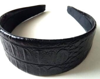 Bracelet De Montre En Cuir De Crocodile Brésilien - Noir, Largeur 10mm, Boucle Dorée - Qualité Top