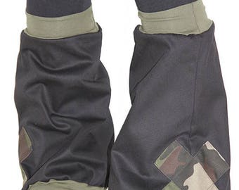 CROSS LEGGINGS CAMOUFLAGE AND BLACK GABARDINE