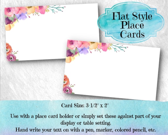 10 Flat Style Place Cards, Name Cards, Buffet Table Food Labeling ... 10 Flat Style Place Cards, Name Cards, Buffet Table Food Labeling ...