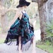 Stevie Nicks Gypsy soul sundress, Piano shawl gypsy spell velvet dress, boho style dress, Fringe gypsy dress, Bohemian True rebel clothing