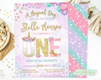 20+ Unicorn 1St Birthday Invitation Template