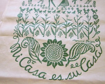 vintage linen tea towel - Mi Casa es su Casa - Harwood Steiger linen towel