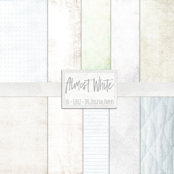 Basic White Digital Papers, Off White Lightly Textured Background Paper, Digital Essential White Backdrop, Social Media Images, Invitations Il_570xn