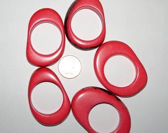 5 Coral Pink Rings, Donuts, Tagua Rings, EcoBeadsTagua 27