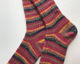 Women's Wool Socks "Opal Rainforest 8" Hand Cranked