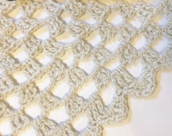 Alpaca Shawl - BABY Alpaca - White