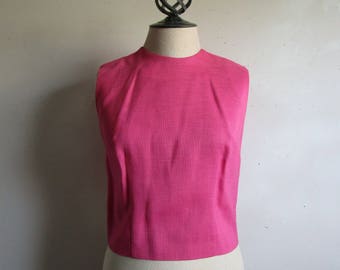 1960s Nelly De Grab Pink Blouse Vintage 1960s Mod Designer Crop Shift Top 8