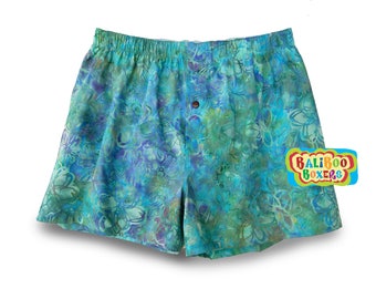 Pretty Floral Pajama, Womens Sleepwear, Blue Floral Pajama Shorts, Floral Boxers, Womens Pajamas