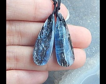 Reserve for Sar!!!New, Blue Kyanite Gemstone Earring Bead,30x10x4mm,4.8g(E921)
