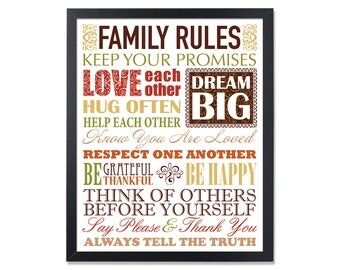 Christian Family Rules Sign Bible Verses Housewarming Gift