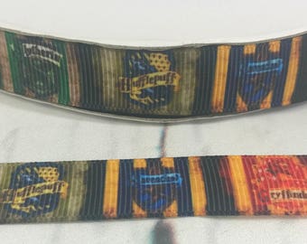5/8", Harry Potter Ribbon, Gryffindor, Slytherin, Ravenclaw, Hufflepuff, Wizard Ribbon, Hair Bow Ribbon, Harry Potter Bow, Wholesale Ribbon