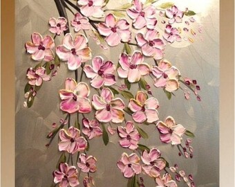 SALE ORIGINAL Large 3ft x 2ft gallery wrap canvas-Contemporary impasto modern abstract floral painting by Nicolette Vaughan Horner