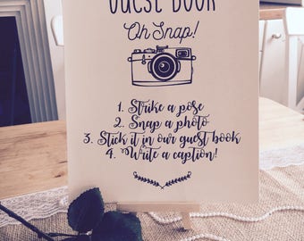 Rustic/ Vintage Polaroid Sign - Wedding Guest Book