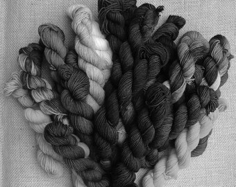 Hand dyed British Bluefaced Leicester 4 ply mini skein advent calendar