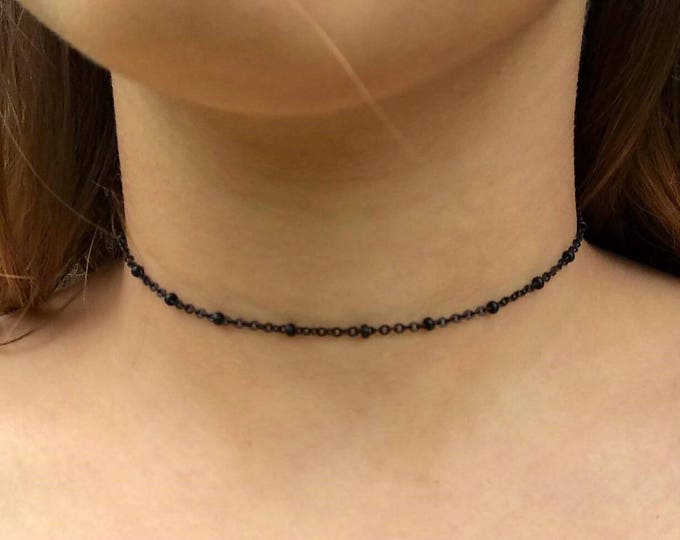 Choker Necklace, black chain choker ,Dainty choker,dainty necklace,black choker, simple chain necklace,women necklace, minimalist choker