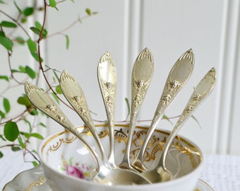 Demitasse coffee spoons, silver plate, vintage Swedish, small tea cutlery