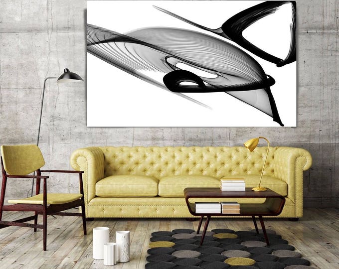 Abstract Black and White 22-03-49. Unique Abstract Wall Decor, Large Contemporary Canvas Art Print up to 72" by Irena Orlov