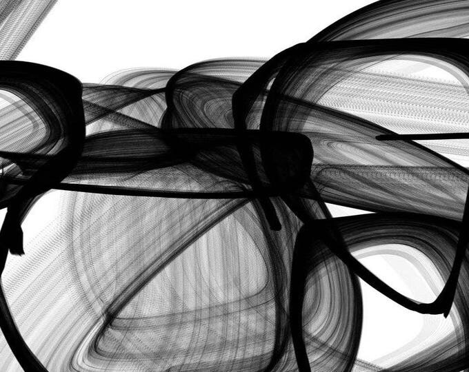 I Exist. Abstract Black and White, Contemporary Unique Abstract Wall Decor, Large Contemporary Canvas Art Print 117 x 37" by Irena Orlov