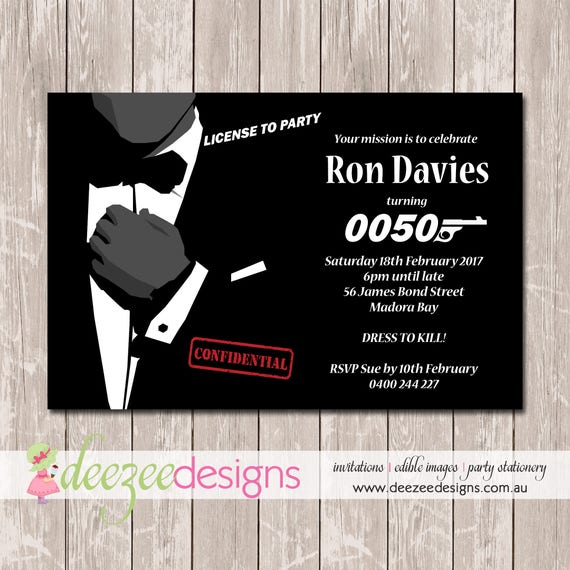 James Bond 007 Birthday Invitation - YOU PRINT - BD143TA Il_570xn