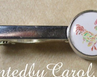 Rooster Tie Bar, Rooster Tie Tack, Rooster Tie Clip, Rooster Accessories, Rooster Jewelry, Rooster Mens Gifts, Year of the Rooster