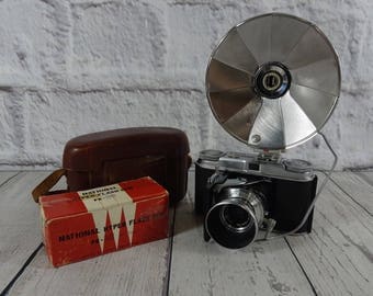 Vintage Voigtlander VITO II 35mm Folding Camera with Flash, Vintage Camera Room Decor