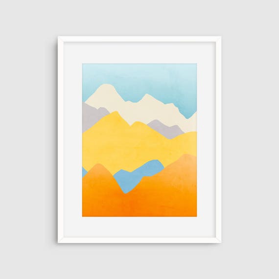 Colorful Abstract Wall Art Mountain Art Large Art Print