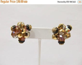 ON SALE VENDOME Golden Beaded Cluster Earrings Item K # 529