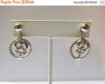 ON SALE Vintage Silver Tone Lobster Earrings Item K # 1462