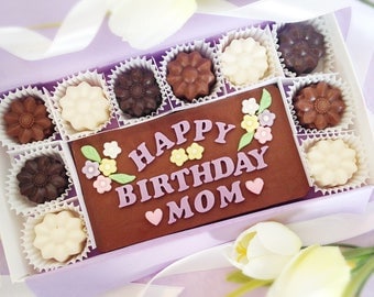 Birthday Chocolates - Birthday Gift for Mom - Happy Birthday Mom Chocolates - Chocolate Flowers - Gift for Her