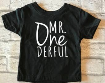 mr onederful - first birthday shirt - one year old shirt - 1st birthday - funny toddler shirt - cute baby tee