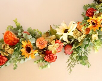 Fall Wedding Garland, Wedding Centerpiece, Thanksgiving Centerpiece, Table Runner, Fall Garland, Autumn Decoration, Sweetheart Table Decor