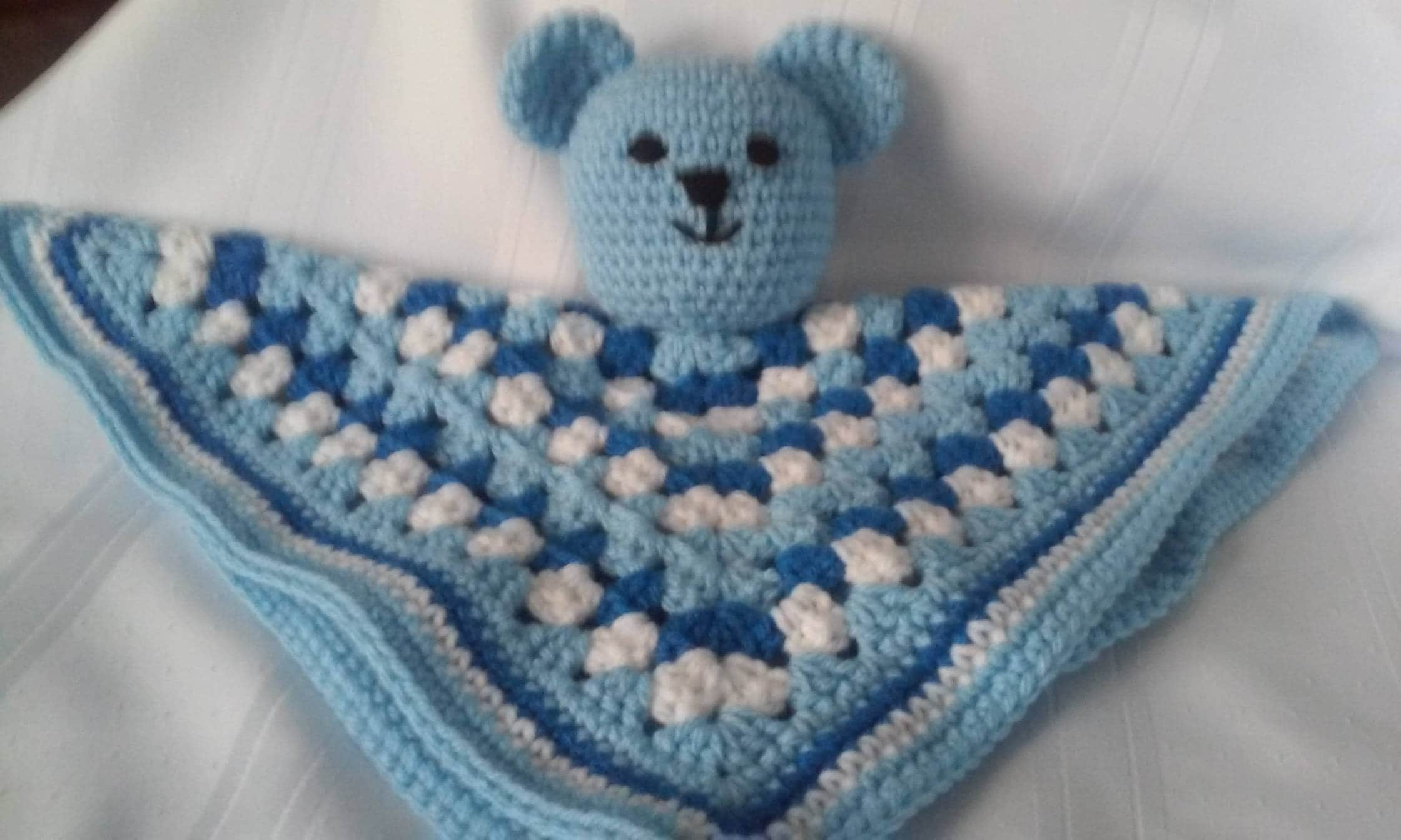 crochet teddy bear security blanket