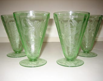 Floral Poinsettia Footed Tumblers
