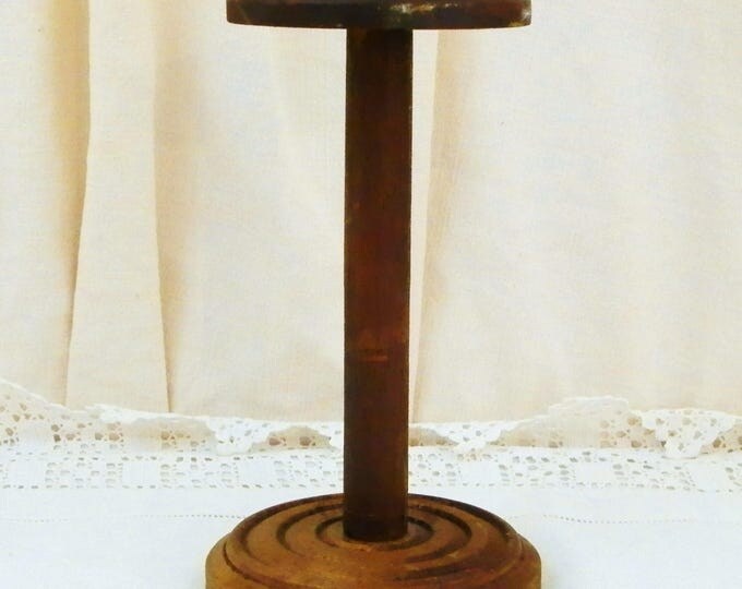 Vintage Wooden Hat Stand, Shop Display for Hat and Wig made of Turned Wood, Wig / Hat Rest, Vintage French Country Cottage Decor,